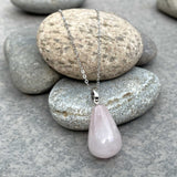 Natural Rose Quartz Crystal Necklace